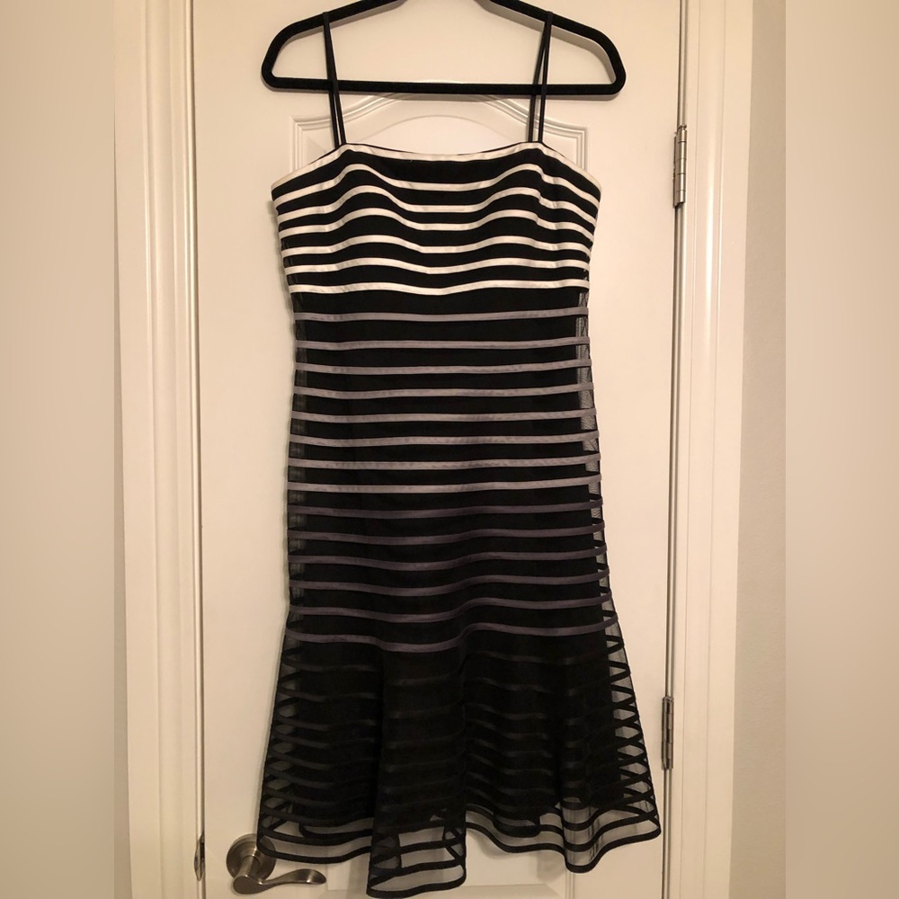 JS Collection White Gray Black Cocktail Dress